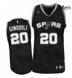 Mens Adidas San Antonio Spurs 20 Manu Ginobili Swingman Black Crazy Light NBA Jersey