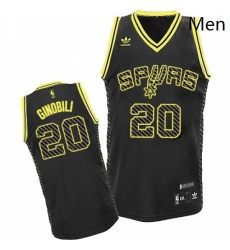 Mens Adidas San Antonio Spurs 20 Manu Ginobili Swingman Black Electricity Fashion NBA Jersey