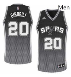 Mens Adidas San Antonio Spurs 20 Manu Ginobili Swingman Black Resonate Fashion NBA Jersey