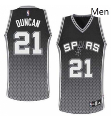 Mens Adidas San Antonio Spurs 21 Tim Duncan Authentic Black Resonate Fashion NBA Jersey