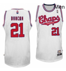 Mens Adidas San Antonio Spurs 21 Tim Duncan Authentic White Latin Nights NBA Jersey