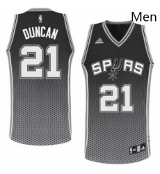 Mens Adidas San Antonio Spurs 21 Tim Duncan Swingman Black Resonate Fashion NBA Jersey