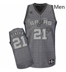 Mens Adidas San Antonio Spurs 21 Tim Duncan Swingman Grey Static Fashion NBA Jersey