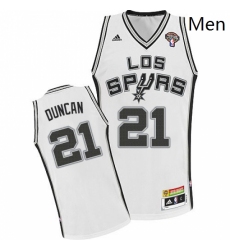 Mens Adidas San Antonio Spurs 21 Tim Duncan Swingman White ABA Hardwood Classic NBA Jersey