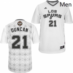 Mens Adidas San Antonio Spurs 21 Tim Duncan Swingman White New Latin Nights NBA Jersey