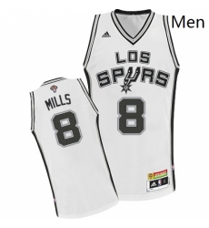 Mens Adidas San Antonio Spurs 8 Patty Mills Authentic White Latin Nights NBA Jersey