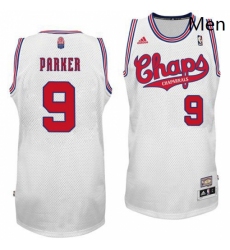 Mens Adidas San Antonio Spurs 9 Tony Parker Swingman White ABA Hardwood Classic NBA Jersey