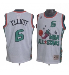 Mens Mitchell and Ness San Antonio Spurs 6 Sean Elliott Authentic White 1996 All Star Throwback NBA Jersey