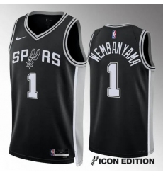 Men's NBA San Antonio Spurs #1 Victor Wembanyama Icon Edition Jersey