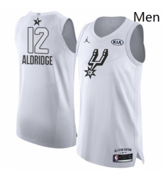 Mens Nike Jordan San Antonio Spurs 12 LaMarcus Aldridge Authentic White 2018 All Star Game NBA Jersey