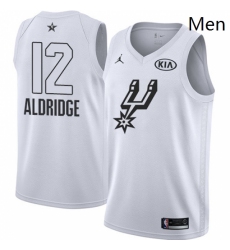 Mens Nike Jordan San Antonio Spurs 12 LaMarcus Aldridge Swingman White 2018 All Star Game NBA Jersey