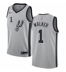 Mens Nike San Antonio Spurs 1 Lonnie Walker Swingman Silver NBA Jersey Statement Edition 