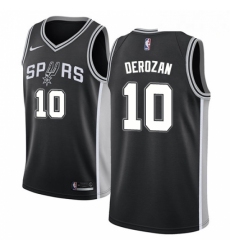 Mens Nike San Antonio Spurs 10 DeMar DeRozan Swingman Black NBA Jersey Icon Edition 