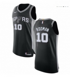 Mens Nike San Antonio Spurs 10 Dennis Rodman Authentic Black Road NBA Jersey Icon Edition