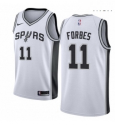 Mens Nike San Antonio Spurs 11 Bryn Forbes Swingman White NBA Jersey Association Edition 