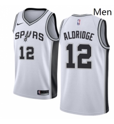 Mens Nike San Antonio Spurs 12 LaMarcus Aldridge Authentic White Home NBA Jersey Association Edition