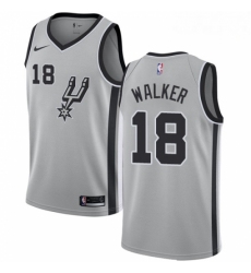 Mens Nike San Antonio Spurs 18 Lonnie Walker Authentic Silver NBA Jersey Statement Edition 
