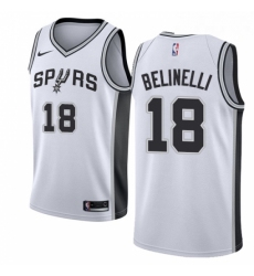 Mens Nike San Antonio Spurs 18 Marco Belinelli Swingman White NBA Jersey Association Edition 