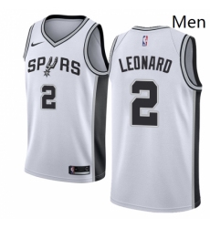 Mens Nike San Antonio Spurs 2 Kawhi Leonard Authentic White Home NBA Jersey Association Edition