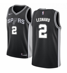 Mens Nike San Antonio Spurs 2 Kawhi Leonard Swingman Black Road NBA Jersey Icon Edition