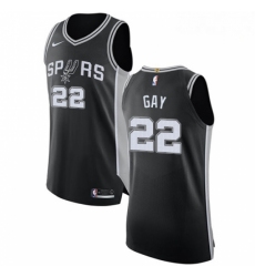 Mens Nike San Antonio Spurs 22 Rudy Gay Authentic Black Road NBA Jersey Icon Edition 