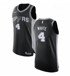 Mens Nike San Antonio Spurs 4 Derrick White Authentic Black Road NBA Jersey Icon Edition 