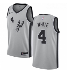 Mens Nike San Antonio Spurs 4 Derrick White Authentic Silver Alternate NBA Jersey Statement Edition 