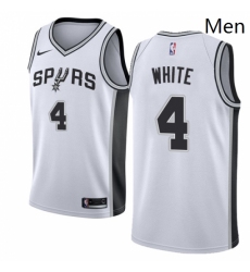 Mens Nike San Antonio Spurs 4 Derrick White Authentic White Home NBA Jersey Association Edition 