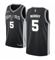 Mens Nike San Antonio Spurs 5 Dejounte Murray Swingman Black Road NBA Jersey Icon Edition