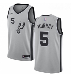 Mens Nike San Antonio Spurs 5 Dejounte Murray Swingman Silver Alternate NBA Jersey Statement Edition