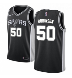 Mens Nike San Antonio Spurs 50 David Robinson Swingman Black Road NBA Jersey Icon Edition
