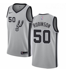 Mens Nike San Antonio Spurs 50 David Robinson Swingman Silver Alternate NBA Jersey Statement Edition