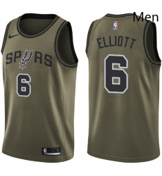 Mens Nike San Antonio Spurs 6 Sean Elliott Swingman Green Salute to Service NBA Jersey