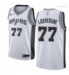 Mens Nike San Antonio Spurs 77 Joffrey Lauvergne Swingman White Home NBA Jersey Association Edition 