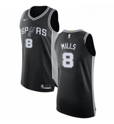 Mens Nike San Antonio Spurs 8 Patty Mills Authentic Black Road NBA Jersey Icon Edition