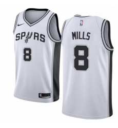 Mens Nike San Antonio Spurs 8 Patty Mills Authentic White Home NBA Jersey Association Edition