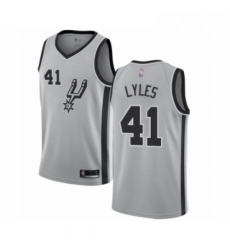 Mens San Antonio Spurs 41 Trey Lyles Authentic Silver Basketball Jersey Statement Edition 