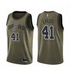 Mens San Antonio Spurs 41 Trey Lyles Swingman Green Salute to Service Basketball Jersey 