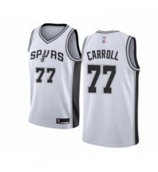 Mens San Antonio Spurs 77 DeMarre Carroll Authentic White Basketball Jersey Association Edition 