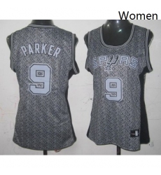 Womens Adidas San Antonio Spurs 9 Tony Parker Authentic Grey Static Fashion NBA Jersey