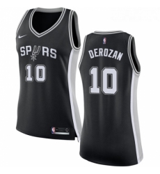 Womens Nike San Antonio Spurs 10 DeMar DeRozan Swingman Black NBA Jersey Icon Edition 