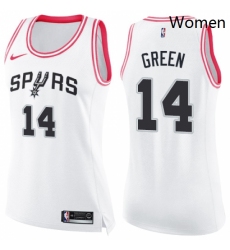 Womens Nike San Antonio Spurs 14 Danny Green Swingman WhitePink Fashion NBA Jersey