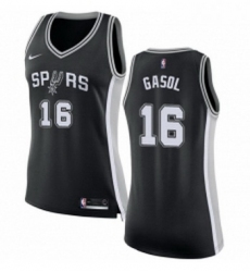 Womens Nike San Antonio Spurs 16 Pau Gasol Authentic Black Road NBA Jersey Icon Edition 