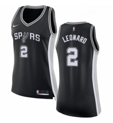 Womens Nike San Antonio Spurs 2 Kawhi Leonard Authentic Black Road NBA Jersey Icon Edition