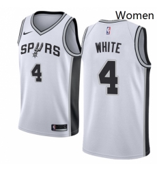 Womens Nike San Antonio Spurs 4 Derrick White Authentic White Home NBA Jersey Association Edition 