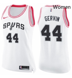 Womens Nike San Antonio Spurs 44 George Gervin Swingman WhitePink Fashion NBA Jersey