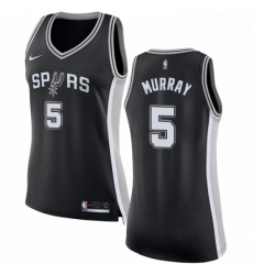 Womens Nike San Antonio Spurs 5 Dejounte Murray Authentic Black Road NBA Jersey Icon Edition