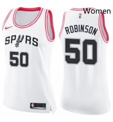 Womens Nike San Antonio Spurs 50 David Robinson Swingman WhitePink Fashion NBA Jersey
