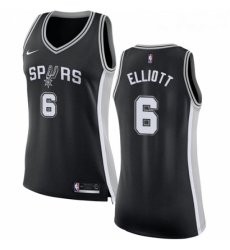 Womens Nike San Antonio Spurs 6 Sean Elliott Authentic Black Road NBA Jersey Icon Edition