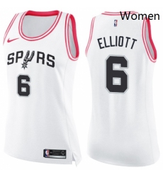 Womens Nike San Antonio Spurs 6 Sean Elliott Swingman WhitePink Fashion NBA Jersey
